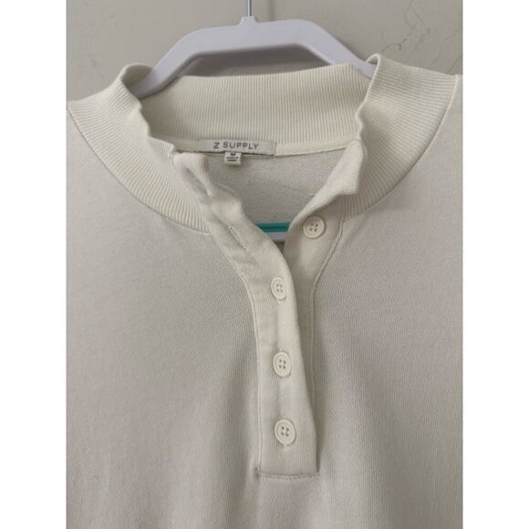 Z SUPPLY Dress Cream Dress Henley Cream Drop Waist Ruffled Comfy Casual Size M - Picture 4 of 9